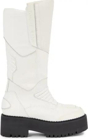 Tommy Jeans Stiefel Tjw Long Shaft Biker Boot EN0EN02376 Weiß