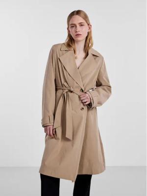 Pieces Tenchcoat 17141582 Beige Loose Fit