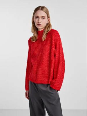 Pieces Rollkragenpullover 17128212 Rot Regular Fit