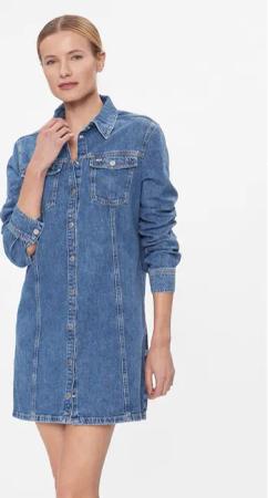 Tommy Jeans Jeanskleid Aline Ls Dress Ah5032 Ext DW0DW17542 Blau Regular Fit