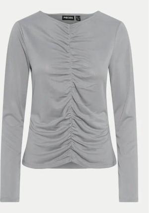 Pieces Bluse Anora 17151339 Grau Slim Fit
