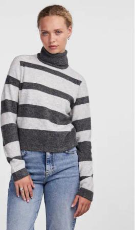 Pieces Rollkragenpullover 17143481 Grau Regular Fit
