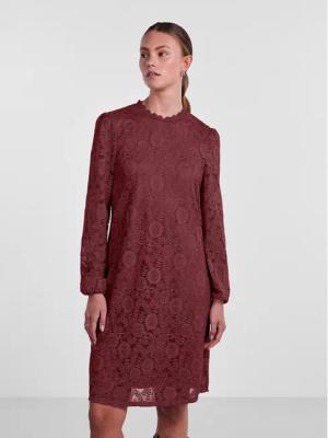Pieces Kleid für den Alltag 17139864 Dunkelrot Regular Fit
