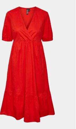 Pieces Sommerkleid Manon 17147660 Rot Regular Fit