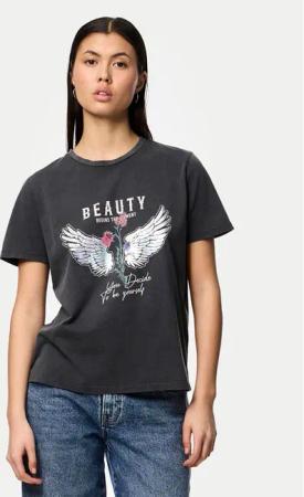 Pieces T-Shirt Filten 17152519 Grau Regular Fit