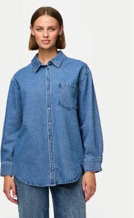 Pieces Jeanshemd 17150991 Blau Oversize