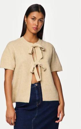 Pieces Strickjacke 17156681 Beige Regular Fit