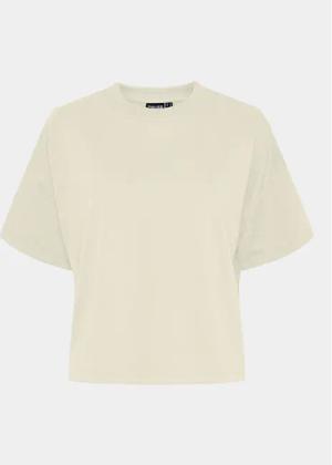 Pieces T-Shirt Chilli Summer 17118870 Écru Loose Fit