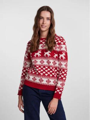 Pieces Pullover 17121018 Rot Regular Fit