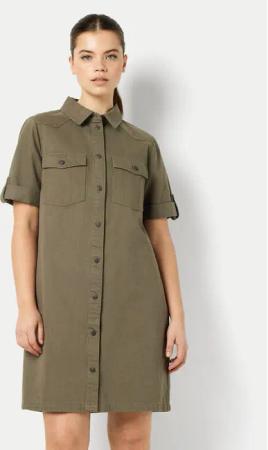Noisy May Jeanskleid New Signe 27030173 Khakifarben Loose Fit