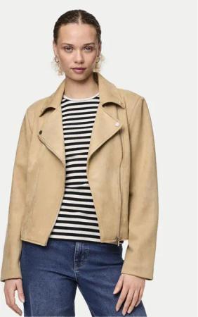 Pieces Jacke aus Kunstleder Beminda 17134838 Beige Regular Fit