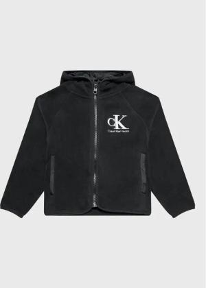 Calvin Klein Jeans Fleecejacke IB0IB01443 Schwarz Regular Fit