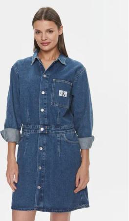 Calvin Klein Jeans Jeanskleid Darted Denim Shirt Dress J20J222461 Dunkelblau Slim Fit