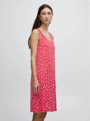 ICHI Sommerkleid 20118422 Rot Regular Fit