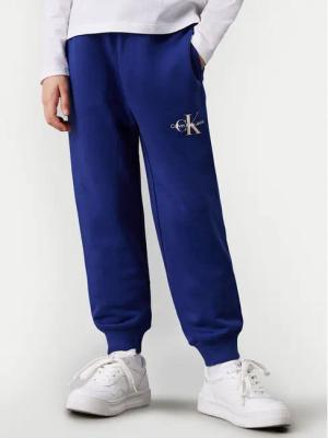 Calvin Klein Jeans Jogginghose Monogram Logo IU0IU00285 Blau Regular Fit