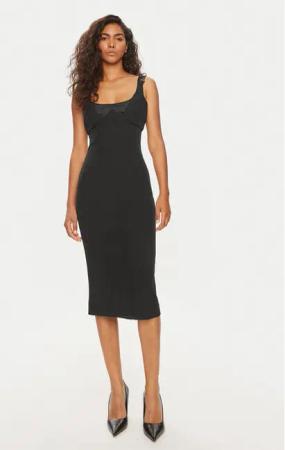 Versace Jeans Couture Kleid für den Alltag 76HAO919 Schwarz Slim Fit