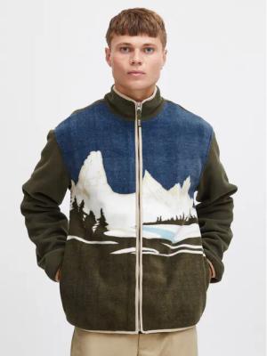Solid Fleecejacke 21108084 Grün Regular Fit