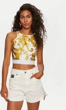 Versace Jeans Couture Top 76HAM227 Weiß Skinny Fit