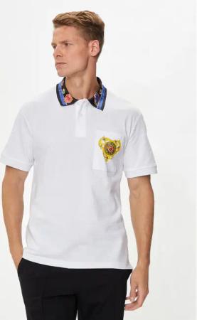 Versace Jeans Couture Poloshirt 76GAGT11 Weiß Regular Fit