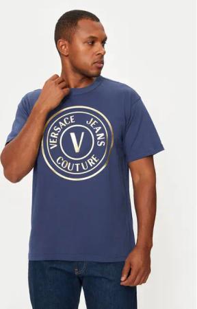 Versace Jeans Couture T-Shirt 77GAHT01 Dunkelblau Regular Fit