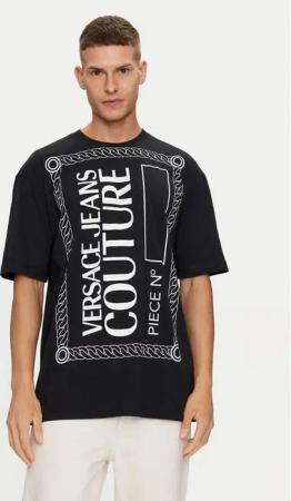 Versace Jeans Couture T-Shirt 76GAHE04 Schwarz Regular Fit