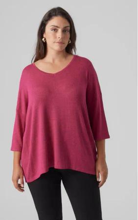 Vero Moda Curve Bluse Brianna 10297287 Rot Regular Fit