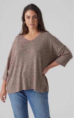 Vero Moda Curve Bluse Brianna 10297287 Braun Regular Fit