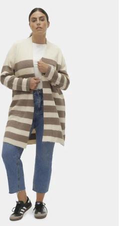 Vero Moda Curve Strickjacke 10291296 Beige Regular Fit