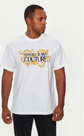 Versace Jeans Couture T-Shirt 77GAHE05 CJ00E Weiß Regular Fit