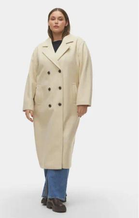 Vero Moda Curve Übergangsmantel 10297180 Écru Regular Fit