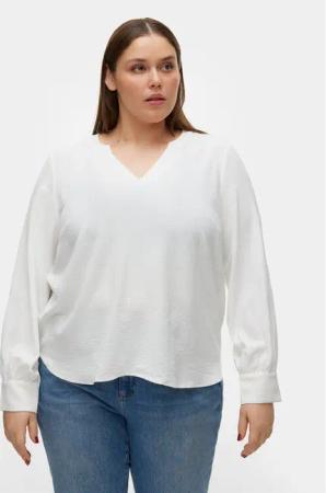 Vero Moda Curve Bluse Alva 10301890 Weiß Regular Fit