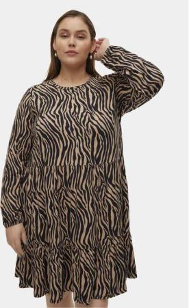 Vero Moda Curve Kleid für den Alltag Ina 10301827 Beige Oversize