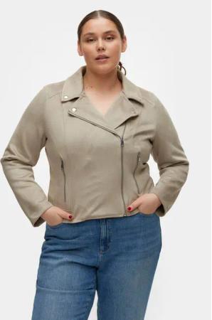 Vero Moda Curve Jacke aus Kunstleder Jose 10308583 Grau Slim Fit