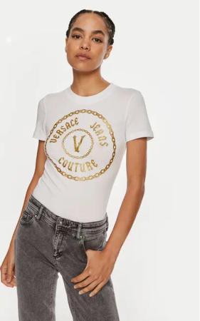 Versace Jeans Couture T-Shirt 77HAHT02 CJ03T Weiß Slim Fit