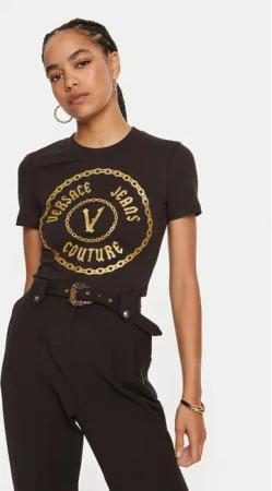 Versace Jeans Couture T-Shirt 77HAHT02 CJ03T Schwarz Slim Fit