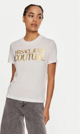 Versace Jeans Couture T-Shirt 77HAHT01 CJ00T Weiß Regular Fit