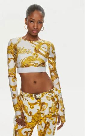 Versace Jeans Couture Bluse 76HAH218 Weiß Slim Fit