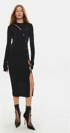 Versace Jeans Couture Strickkleid 77HAOMB3 Schwarz Slim Fit