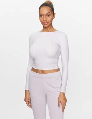 4F Bluse 4FAW23TLONF166 Violett Slim Fit