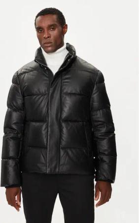 Moose Knuckles Lederjacke Kings M34ML311 Schwarz Regular Fit