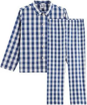 Petit Bateau Pyjama Petit Bateau Twill Pyjama blau weiß