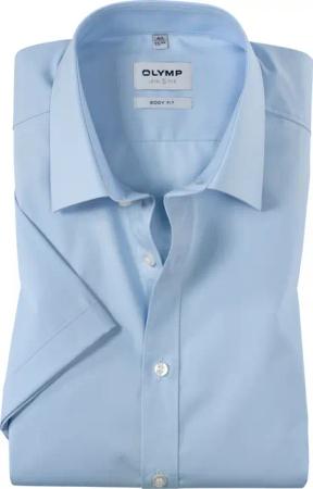 OLYMP Level Five, Business Hemd, body fit, Blau, Kurzarm, Kent, 45
