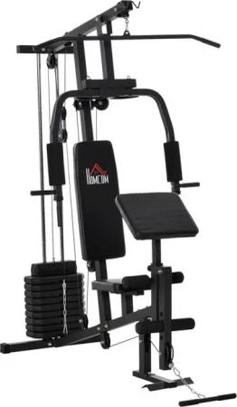 HOMCOM Kraftstation schwarz Kunstleder B/H/L: ca. 108x207x148 cm