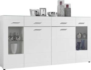 Highboard Atlanta weiß Hochglanz perlweiß Optik B/H/T: ca. 210x111x40 cm
