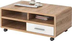 Couchtisch Miami Eiche Sonoma Nachbildung weiß Hochglanz B/H/T: ca. 100x41x60 cm