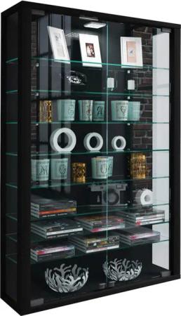 Vitrine Vitrosa Mini schwarz Holzwerkstoff Glas B/H/T: ca. 59x90x18 cm