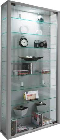 Vitrine Vitrosa Maxi silber Holzwerkstoff Glas B/H/T: ca. 59x113x18 cm