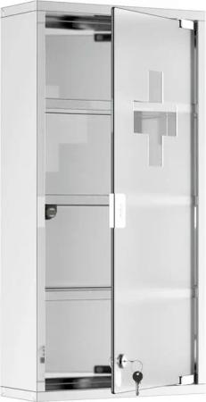 HOMCOM Medizinschrank silber Glas B/H/L: ca. 12x30x60 cm