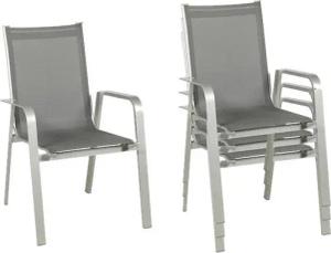 Acamp Stapelsessel Urban 4er Set Graphit Aluminium B/H/T: ca. 69x97x62 cm