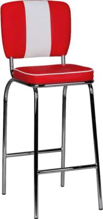 Barhocker rot weiß Chrom Kunstleder Stoff Chrom B/H/T: ca. 40x110x38 cm